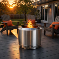 Barbecue extérieur écologique en acier inoxydable de 27 pouces, foyer sans fumée, chauffage de patio, pour la cuisson en extérieur