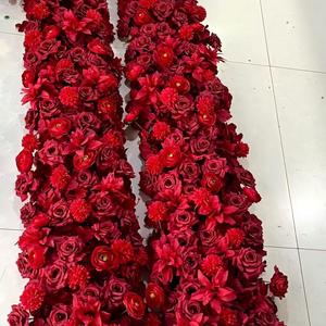 Chemin de table en fleurs artificielles en soie de haute qualité pour mariages, chemins de table en fleurs artificielles de qualité - Product Image 3