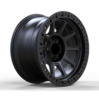 Rines de Aleación Todoterreno 4x4 Negros Satinados de Diseño Multirradio Profundo de 17, 18 y 20 Pulgadas, 5x127 6x139.7, Estilo Robusto, Compatibles con Tacoma, Bronco y Defender