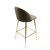 Tabouret de bar haut moderne de luxe pour cuisine et petit-déjeuner, avec pieds en métal doré et assise en tissu, idéal pour salon et chambre à coucher - Vente en gros