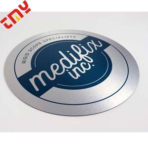 Carteles de polimetal redondos de acero duradero para interiores y exteriores, carteles de aluminio montados en la pared con impresión completa, sin contacto, código QR - Product Image 1