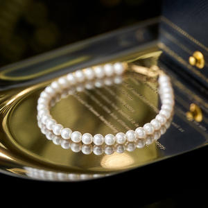 Zhuji Natural Freshwater Pearl <b>Bracelet</b> 4.5-5mm Hand <b>String</b> Near Strong Light 18K Gold DIY for Valentine's Day - Product Image 3