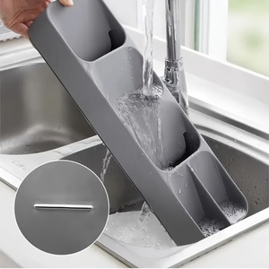 Plateau à <span class=keywords><strong>couverts</strong></span> pliable pour tiroir de cuisine, organisateur fonctionnel pour le rangement des couteaux, fourchettes et cuillères, boîte de rangement en plastique PP pour utilisation sur table - Product Image 3