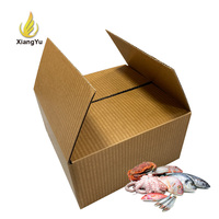 Boîte à fruits de mer personnalisée en carton ondulé enduit de cire, emballage résistant à l'humidité pour la transformation des poissons et fruits de mer frais et congelés