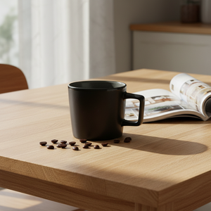Tazas de Café de Cerámica Personalizadas al por Mayor, Color Negro Mate, 210 ml, Aptas para Microondas y Lavavajillas, con Asa, Ecológicas - Product Image 1