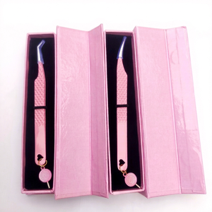 Eyelash Extension Tweezers Set 3Pcs <b>Acrylic</b> Smooth Tip Durable with Eyelash <b>Mirror</b> Beige Color Russian Volume - Product Image 6
