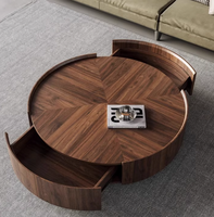 Table basse en noyer durable de style Wabi-sabi minimaliste italien, ensemble de rangement moderne et simple pour petit appartement et salon
