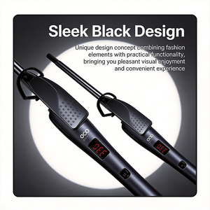 เครื่องม้วนผมไฟฟ้าเซรามิกสำหรับมืออาชีพ พร้อมหน้าจอ LCD แสดงอุณหภูมิ แกนม้วน PTC รูปทรงครึ่งวงกลม - Product Image 5