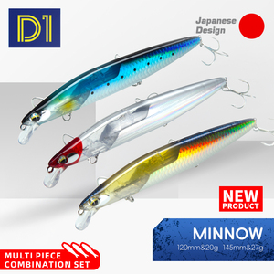 Leurre de pêche flottant Senuelo Minnow 145mm 27g <span class=keywords><strong>pour</strong></span> <span class=keywords><strong>eau</strong></span> salée, design japonais, avec <span class=keywords><strong>lame</strong></span> flash, <span class=keywords><strong>pour</strong></span> lancer longue distance - Product Image 1