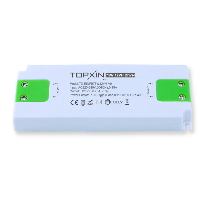 75W 12V High PF High Efficiency Super Slim Constant Voltage LED Driver