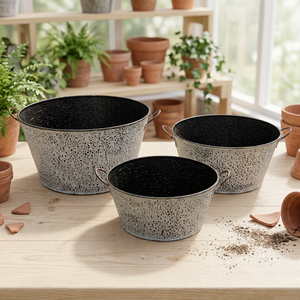 Ensemble de 3 refroidisseurs à vin et bacs à glace modernes en fer galvanisé, durables et luxueux - Product Image 4