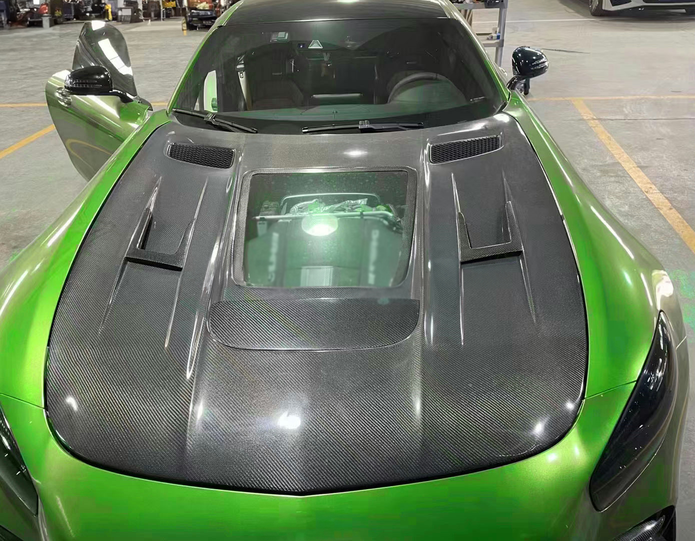 ベンツAMG GT/GTC/GTS/GTRカーボンボンネット用BSクリアスタイル