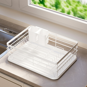 <span class=keywords><strong>ตู้</strong></span>เก็บ<span class=keywords><strong>จาน</strong></span>อเนกประสงค์พร้อมระบบระบายน้ำในตัว ชั้นวางจานแบบมินิมอลสำหรับวางชามและแก้ว - Product Image 2