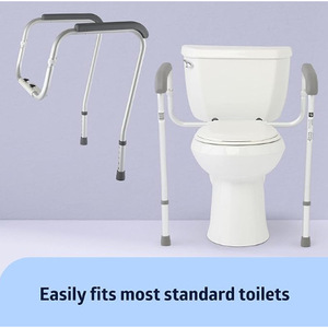 Barre d'appui pour toilettes Huahu avec accoudoirs pour la sécurité dans la salle de bain et l'aide à la position debout - Product Image 2