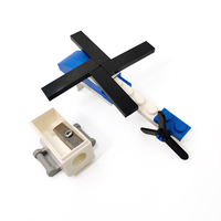 Set alat tulis anak-anak, setelan puzzle DIY blok bangunan helikopter Mini, rautan pensil sekolah anak-anak baru kartun