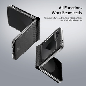 เคสโทรศัพท์แบบพับได้เหมาะสำหรับเคสโทรศัพท์แบบพับได้ Zflip 8 แบบรวมหน้าจอพับได้ หนัง PU เรียบง่าย ป้องกันการตกกระแทก - Product Image 2