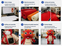 Costume de Mascotte Dragon Chinois Gonflable, Tenue de Dessin Animé Animal du Zodiaque pour Publicité, Défilé, Spectacle Scénique, Déguisement de Fête