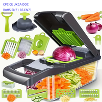 Hachoir à légumes manuel multifonction avec logo personnalisé, OEM ODM, coupe-fruits et trancheuse de cuisine détachable avec emballage à marque privée