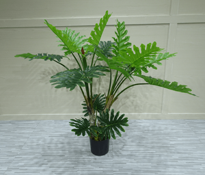 Plantas Artificiales en Macetas, Árbol Artificial Grande, Follaje de Filodendro Sintético, <span class=keywords><strong>Hojas</strong></span> de Taro Verdes, Bonsái con Aspecto de Nudos Realistas - Product Image 3