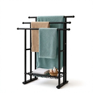 <b>Modern</b> <b>Black</b> Metal Wall Mounted Towel Rack Multi Bar <b>Bathroom</b> Towel Holder Towel Rail Home Hotel <b>Accessories</b> - Product Image 1