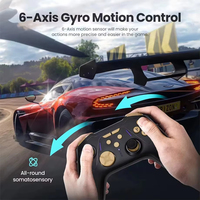 Manette de jeu sans fil BT la plus récente, compatible NS/NS2/PC/Mobile, avec déclencheur à effet Hall LED et joystick à six axes avec détection de mouvement