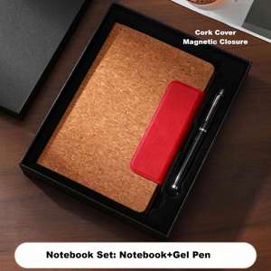 Regalos de Graduación Ecológicos, Cuaderno Personalizado A5 de Bambú y Corcho con Bolígrafo de Gel para Regalos de Bienvenida y Clientes - Product Image 5