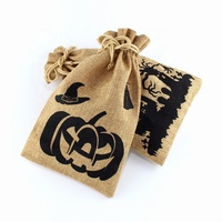 Sac à poussière en Jute avec cordon de serrage, sac d'emballage en lin pour décoration d'halloween