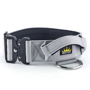 Custom Logo Verstelbare Luxe Comfort Nylon Webbing Zachte Neopreen Gewatteerde Handgreep Tactische Hondenhalsband - Product Image 2