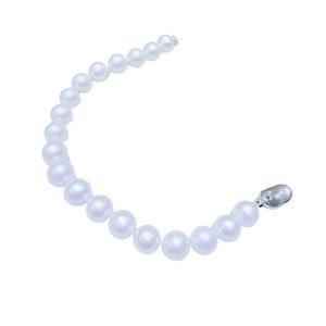 Pulsera de Perlas Naturales de Agua Dulce de 8-9 mm con Cierre de Lingote de Plata de Ley, Estilo Bohemio, Longitud de 15.5-16.5 cm - Product Image 5