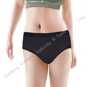 Impresión personalizada paquete biodegradable transpirable EO desinfectar debajo de las bragas de algodón 100% algodón ropa interior desechable para mujer - Product Image 1