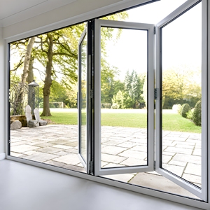 Portes patio pliantes en aluminium de qualité supérieure avec système de verre à grande ouverture pour maisons et villas modernes - Product Image 1