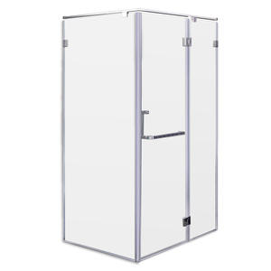 コーナータブピボットバスタブシャワーエンクロージャー強化ガラス防水スクエアヒンジブラッシングフレーム付きバスルームキュービカル - Product Image 1