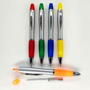 Multipurpose Double Sided Plastic Highlighter Ballpoint <b>Pens</b> with Metal Clip Custom Logo Promotional Use - Product Image 3