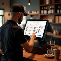 Terminal Punto de Venta para Restaurante, Todo en Uno, Pantalla Táctil, Caja Registradora, Intel I5, 8GB RAM, 15/15.6 Pulgadas, para Pequeños Negocios y Cafeterías