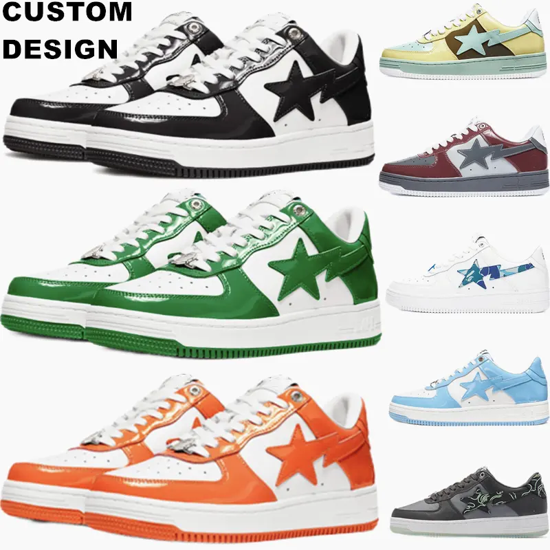 Shoes Bape Sneaker Manufacturer Small Orders Low MOQ Big Size Custom Sneaker Fashion Customized Rubber Men Sneaker Custom Logo