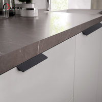 OUKALI Tables de chevet cachées en aluminium contemporain et contracté Poignée de tiroir Quincaillerie domestique Huche Arche Poignée de porte de garde-robe
