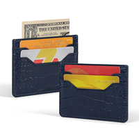 Dompet Kulit PU Motif Croco Gaya Bisnis untuk Pemegang Kartu Kredit Shangjin, Harga Grosir Pabrik, Dapat Disesuaikan, Minimalis, Tipis