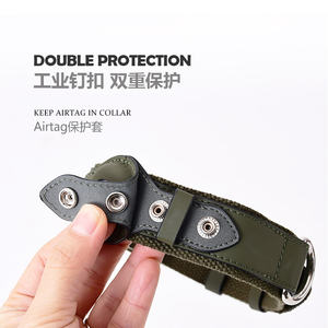 Smart Airtag Hunde halsband mit <span class=keywords><strong>GPS</strong></span> verstellbar bestückt Großhandel Design personal isierte recycelte Luxus Leder Haustier Leine Walk - Product Image 6