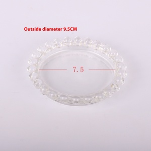 Petite assiette transparente en métal pour bougie parfumée, plateau en verre, porte-thé, porte-bougie en verre avec support en métal pour la cire - Product Image 4