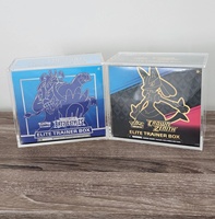 Boîte de protection pour cartes Elite Trainer en acrylique écologique pré-assemblée avec couvercle magnétique, présentoirs modernes pour la vente au détail de cartes Pokémon