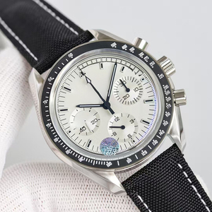 Reloj de Pulsera Mecánico de Lujo para Hombre, Nuevo Modelo, Esfera Blanca y Negra, Correa de Nailon Negra, Cronógrafo, Taquímetro, Resistente al Agua, Luminoso, 2026 - Product Image 2