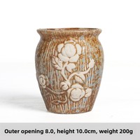 Pot de fleurs en céramique style ancien pour succulentes, design classique, respirant, pour plantes grasses, plateau de support pour plantes vertes de salon et balcon
