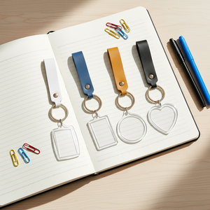 <span class=keywords><strong>Llavero</strong></span> de Cuero PU <span class=keywords><strong>Personalizado</strong></span> de Estilo Nuevo <span class=keywords><strong>con</strong></span> Varias Formas y Marco Transparente para Fotos - Product Image 4