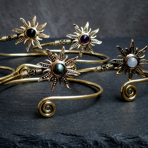 2020 Venta caliente brazalete en forma de sol brazalete de latón ajustable diamante piedra preciosa moda clave número patrón boda fiesta regalo - Product Image 4