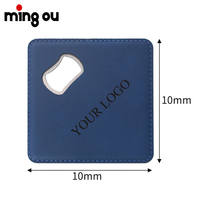 Décapsuleur en cuir PU pour bar, cadeau promotionnel, fabrication directe, logo personnalisé, sous-verres en cuir avec décapsuleur