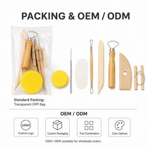 Ensemble <span class=keywords><strong>de</strong></span> 8 outils <span class=keywords><strong>de</strong></span> poterie pour la sculpture <span class=keywords><strong>de</strong></span> l'argile et le modelage céramique, manche en bois, acier inoxydable, pour le façonnage et le détail, vente en gros - Product Image 6