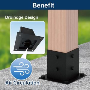 Ensemble <span class=keywords><strong>de</strong></span> supports <span class=keywords><strong>de</strong></span> pergola 4x4 Premium comprenant 90 pièces °   Supports d'angle et bases <span class=keywords><strong>de</strong></span> poteaux, kit <span class=keywords><strong>de</strong></span> pergola facile à assembler pour <span class=keywords><strong>jardin</strong></span>, terrasse - Product Image 2