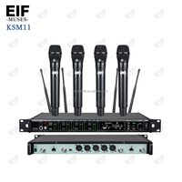 Système de 4 microphones sans fil portatifs et 4 microphones cravate sans fil UHF True Diversity à 4 canaux pour réunions, églises et scènes AD4Q