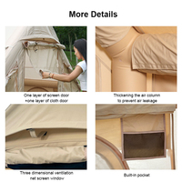 Tente gonflable de luxe 12 places en tissu Oxford imperméable pour l'extérieur, avec fenêtre de toit et port pour poêle, idéale pour le camping et les événements