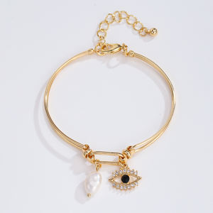 الجملة 2022 المرأة مصمم سوار القلب قلادة العين سحر سوار الذهب مطلي الفولاذ المقاوم للصدأ سلسلة أساور - Product Image 5